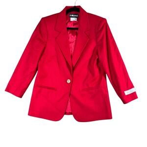 Vintage Red Wool Blazer Womens‎ 6P Sag Harbor NWT Gold Button Old Money Coquette